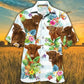 Hawaiian Shirt / Adults / S Highland Cattle Tropical Flower Hawaiian Shirts For Men Women Cow Lovers Tropical Flower Hawaiian Shirt