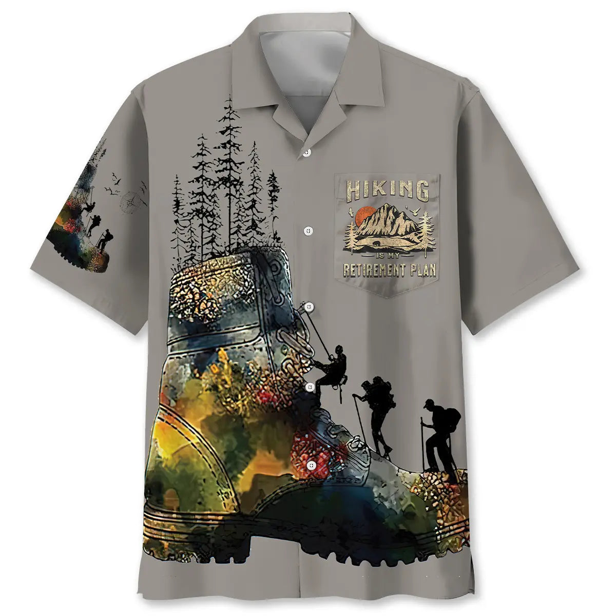 Hiking Is My Retirement Plan Pocket Hawaiian Shirt For Poolside Gathering And Seasonal Wardrobe