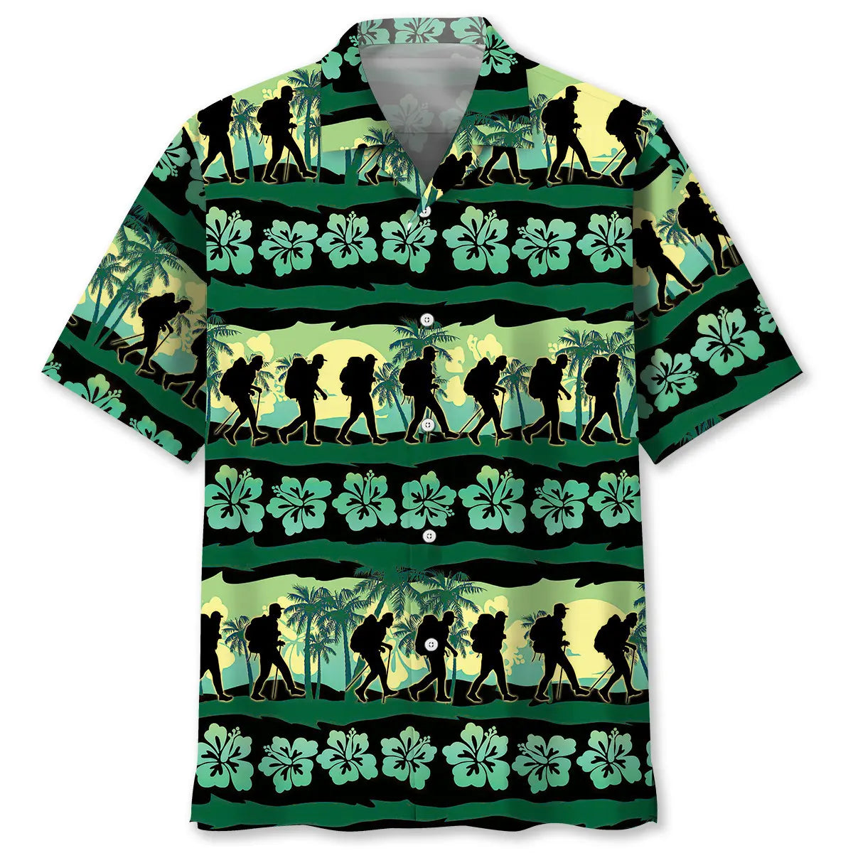 Tropical Hiking Nature Hawaiian Shirt For Sports Fans, Summer Outings, And Relaxed Vacation Wear