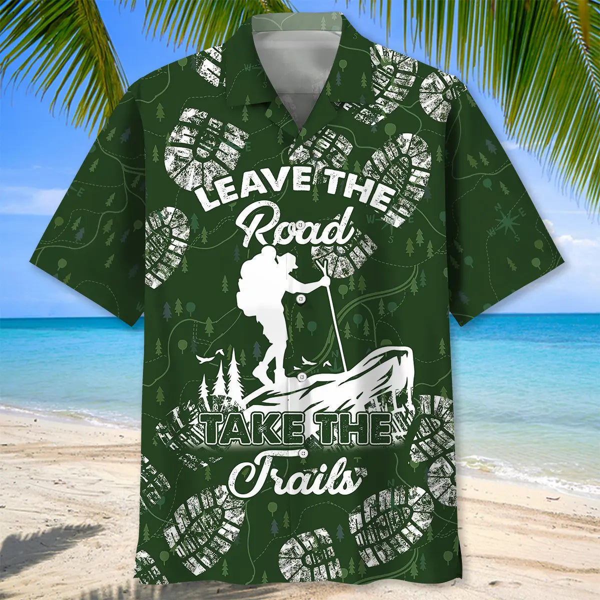 Hiking Road Hawaiian Shirt For Resort Trips, Coastal Parties, And Warm Weather Style
