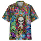 Hippie Alien Mushroom Hawaiian Shirt For Casual Weekend, Resort Holiday, And Daily Summer Wear