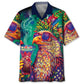 Hippie Bald Eagle Funny Art Hawaiian Shirt For Tropical Holiday And Weekend Wear