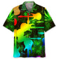 Abstract Hippie Guitar Hawaiian Shirt For Concert Lovers, Tropical Holidays, And Thoughtful Gift Giving