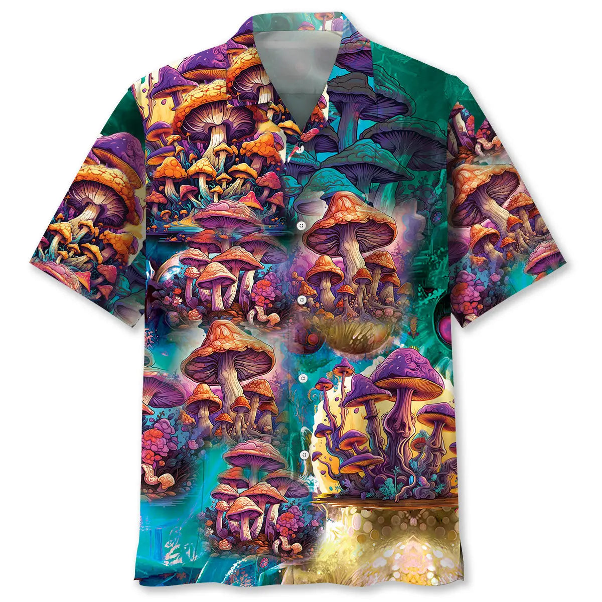 Hippie Mushroom Hawaiian Shirt For Beach Days, Summer Outings, And Thoughtful Gift Giving