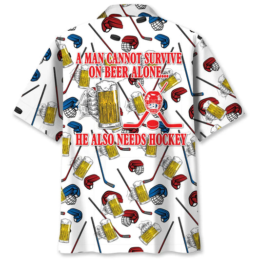 Hockey Fan Humor Hawaiian Shirt For Tropical Retreat And Relaxed Resort Style