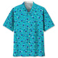 Hockey Blue Beach Hawaiian Shirt For Tropical Holidays, Resort Trips, And Relaxed Coastal Style