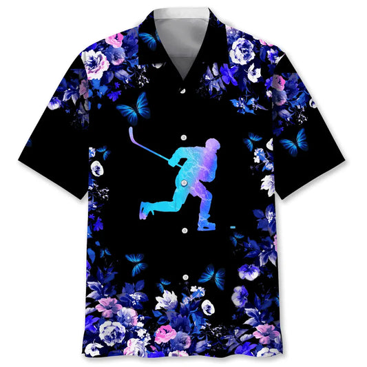Hockey Nature Hawaiian Shirt For Island Vacations, Resort Wear, And Relaxed Seasonal Style