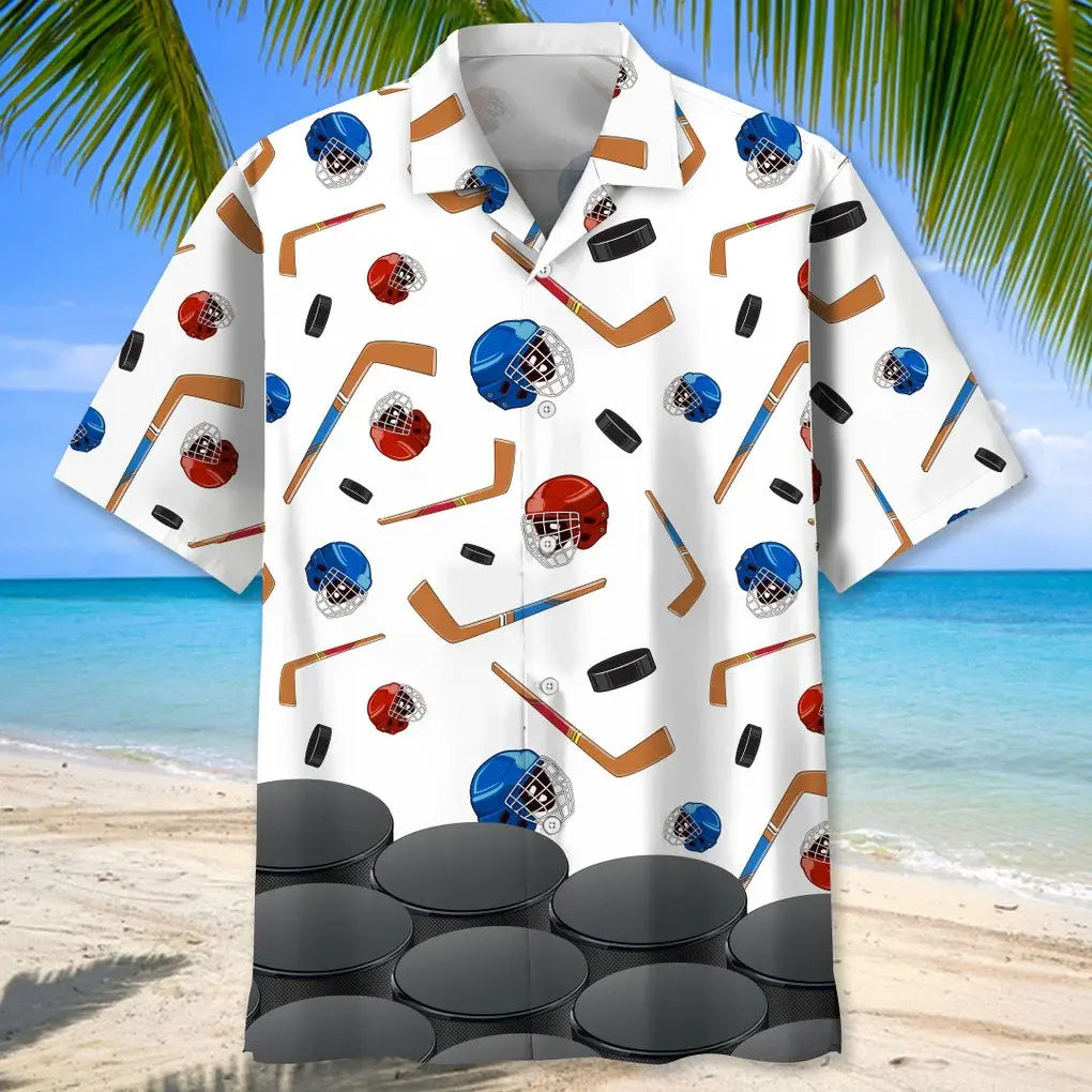 Hockey Creative Pattern Hawaiian Shirt For Beach Days, Summer Outings, And Thoughtful Gift Giving