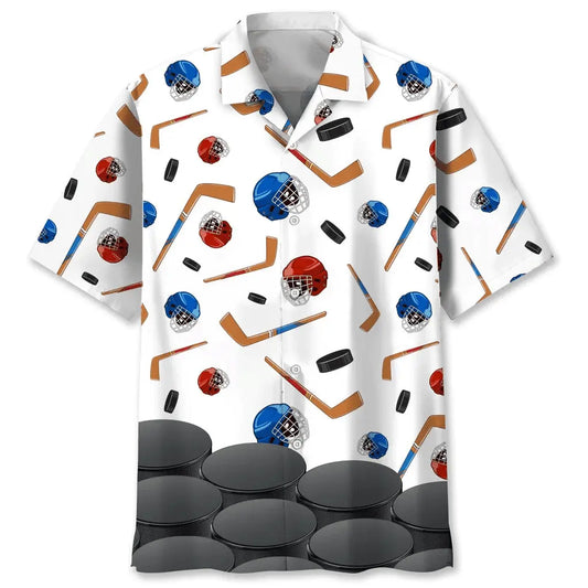Hockey Creative Pattern Hawaiian Shirt For Beach Days, Summer Outings, And Thoughtful Gift Giving