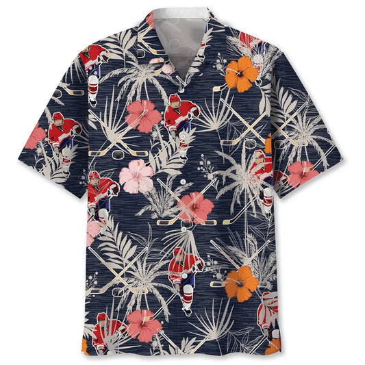 Hockey Nature Hawaiian Shirt For Tropical Holidays, Outdoor Gatherings, And Everyday Comfort