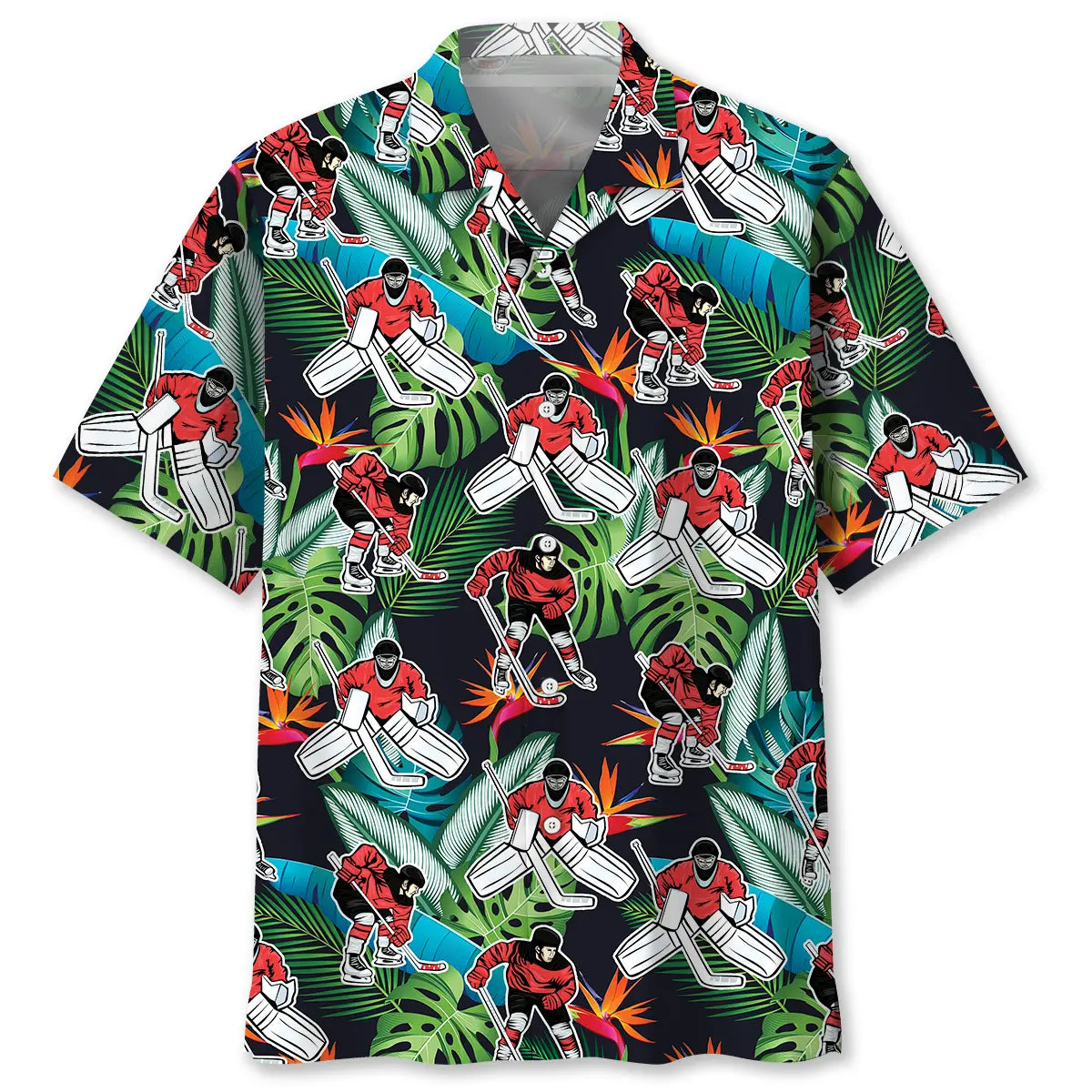 Tropical Hockey Hawaiian Shirt For Beach Days, Summer Outings, And Thoughtful Gift Giving