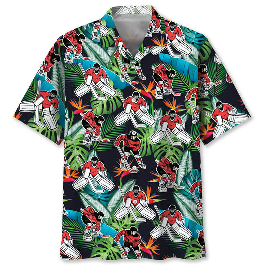 Tropical Hockey Hawaiian Shirt For Beach Days, Summer Outings, And Thoughtful Gift Giving