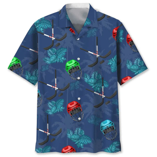 Tropical Hockey Hawaiian Shirt For Tropical Holidays, Outdoor Gatherings, And Everyday Comfort
