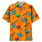 Tropical Hockey Orange Hawaiian Shirt For Resort Trips, Coastal Parties, And Warm Weather Style