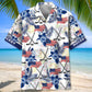 Patriotic Hockey Hawaiian Shirt For Beach Travel And Summer Party Style