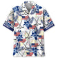 Patriotic Hockey Hawaiian Shirt For Seasonal Celebration And Daily Summer Wear
