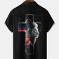 Holiday Easter Cross Lion Faith Hawaiian Shirt For Holiday Parties, Tropical Vacations, And Festive Gift Giving