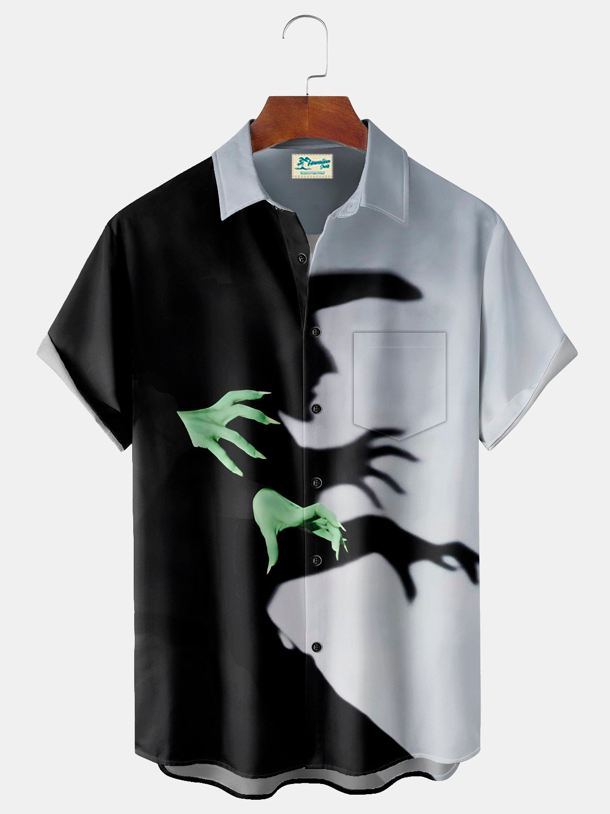 Hawaiian Shirt / Adults / S Holiday Men's Halloween Witch Print Casual Breathable Hawaiian Shirt Big Tall