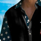 Holiday Independence Flag Cross Tall Hawaiian Shirt For Winter Celebrations, Beach Travel, And Relaxed Holiday Wear