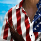 Holiday Independence Flag Eagle Tall Hawaiian Shirt For Winter Celebrations, Beach Travel, And Relaxed Holiday Wear