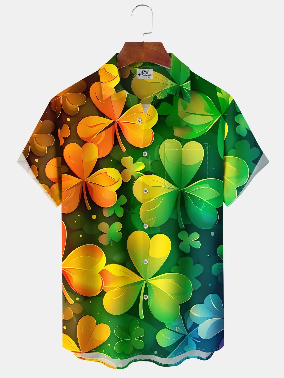 Hawaiian Shirt / Adults / S Holiday Shamrock Lucky St. Patrick Gradient Hawaiian Shirt