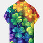 Holiday Shamrock Lucky Patrick's Hawaiian Shirt For Holiday Parties, Tropical Vacations, And Festive Gift Giving