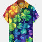 Holiday Shamrock Lucky Patrick's Hawaiian Shirt For Holiday Parties, Tropical Vacations, And Festive Gift Giving
