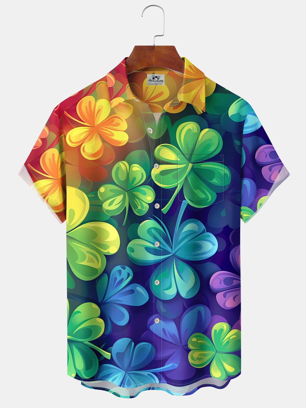 Holiday Shamrock Lucky Patrick's Hawaiian Shirt For Holiday Parties, Tropical Vacations, And Festive Gift Giving