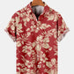 Floral Holiday Plant Leaf Element Hawaiian Shirt For Coastal Travel, Casual Events, And Comfortable Summer Wear