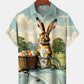 Hawaiian Shirt / Adults / S Holiday Vintage Biker Easter Egg Bunny Hawaiian Shirt