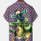 Holiday Vintage Mardi Gras Geometric Crocodile Beaded Mask Hawaiian Shirt
