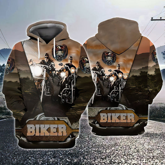 Vintage Biker Motorcycle Hoodie For Road Trip Style Outdoor Activities And Relaxed Outfits