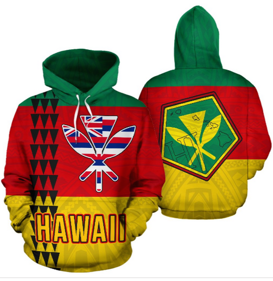 Hawaii Kanaka Flag Hoodie For Traditional Artwork Lovers Travel And Relaxed Daily Outfits
