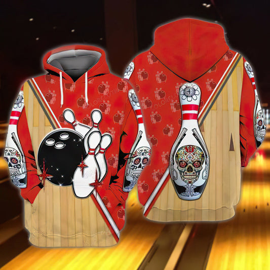 Bowling Ball Skull Hoodie For Alternative Fashion Events And Relaxed Everyday Wear