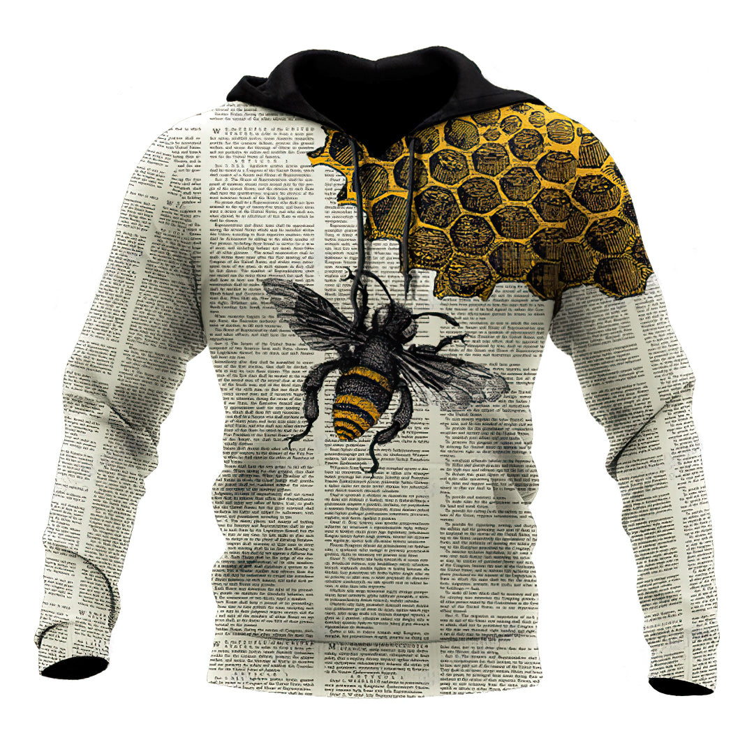 Vintage Bee Dictionary Page Hoodie For Weekend Adventures Casual Style And Relaxed Comfort