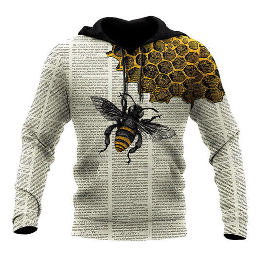 Vintage Bee Dictionary Page Hoodie For Weekend Adventures Casual Style And Relaxed Comfort