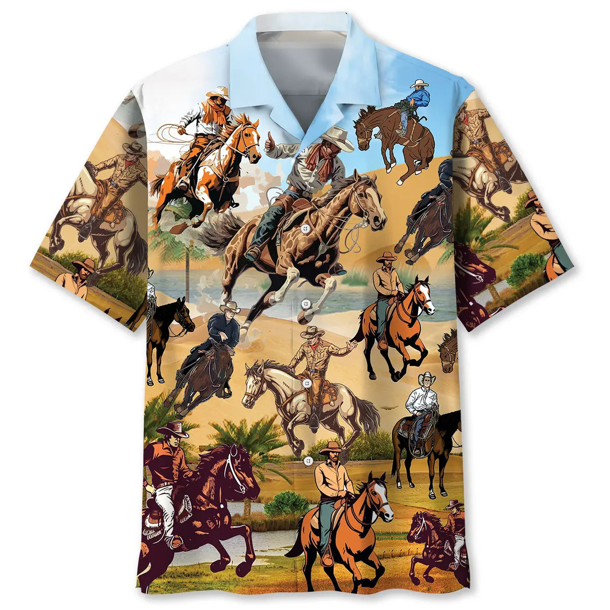 Horse Cowboy Hawaiian Shirt For Nature Fans, Resort Trips, And Comfortable Warm Weather Wear