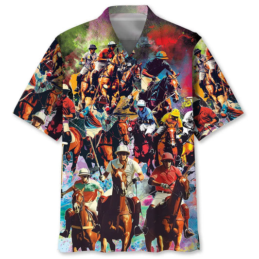 Horse Polo Sport Hawaiian Shirt For Animal Lovers, Beach Travel, And Casual Summer Style