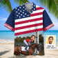 Horse Racing Alone Finish Personalized Photo Face Hawaiian Shirt For Summer Vacation, Beach Travel, And Casual Wear