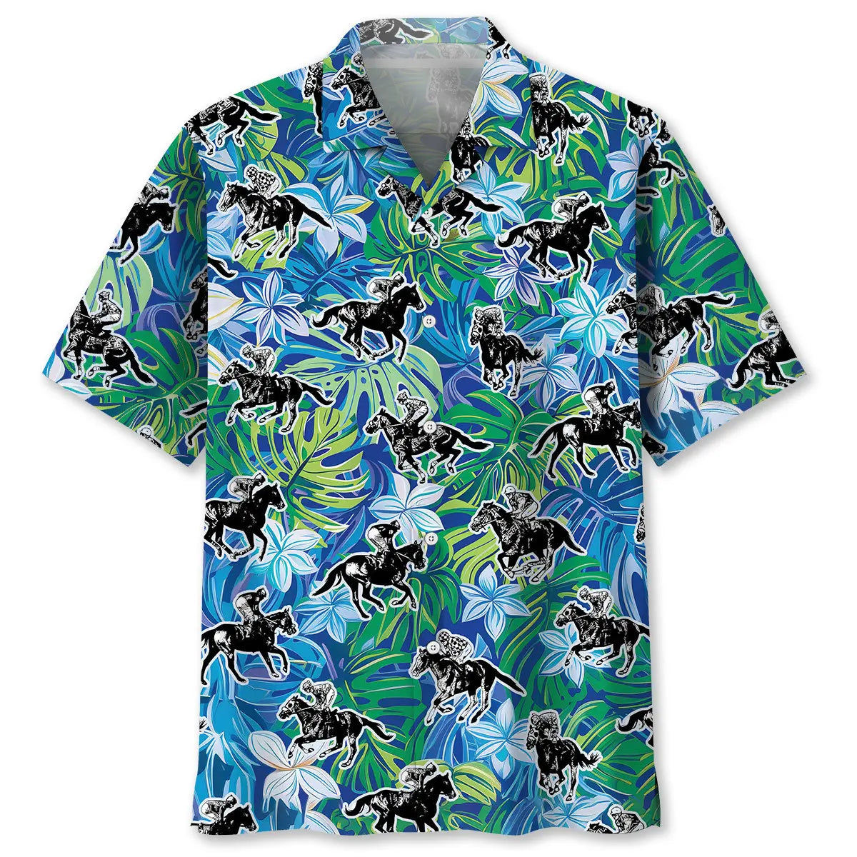 Horse Racing Hawaiian Shirt For Motorsport Events, Beach Travel, And Thoughtful Gift Giving