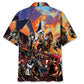 Horse Racing Racecourse Sunset Hawaiian Shirt