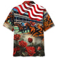 American Horse Racing Rose Pocket Hawaiian Shirt For Coastal Travel, Casual Events, And Comfortable Summer Wear