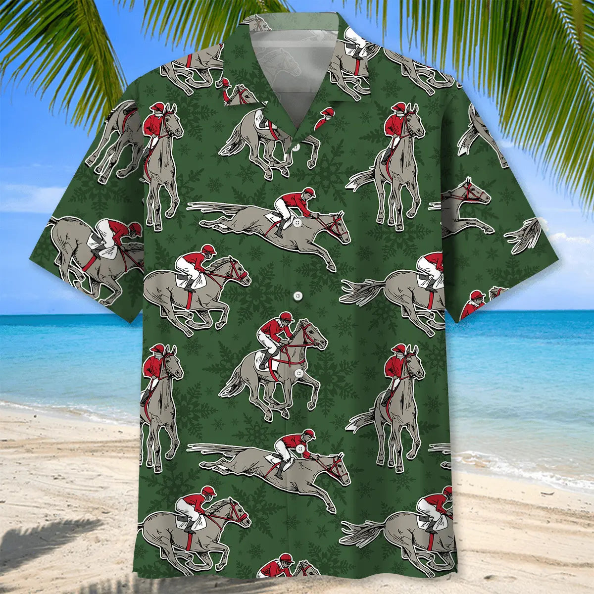 Horse Riding Christmas Hawaiian Shirt For Tropical Holidays, Outdoor Gatherings, And Everyday Comfort