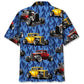 Hot Rod Blue Fire Hawaiian Shirt