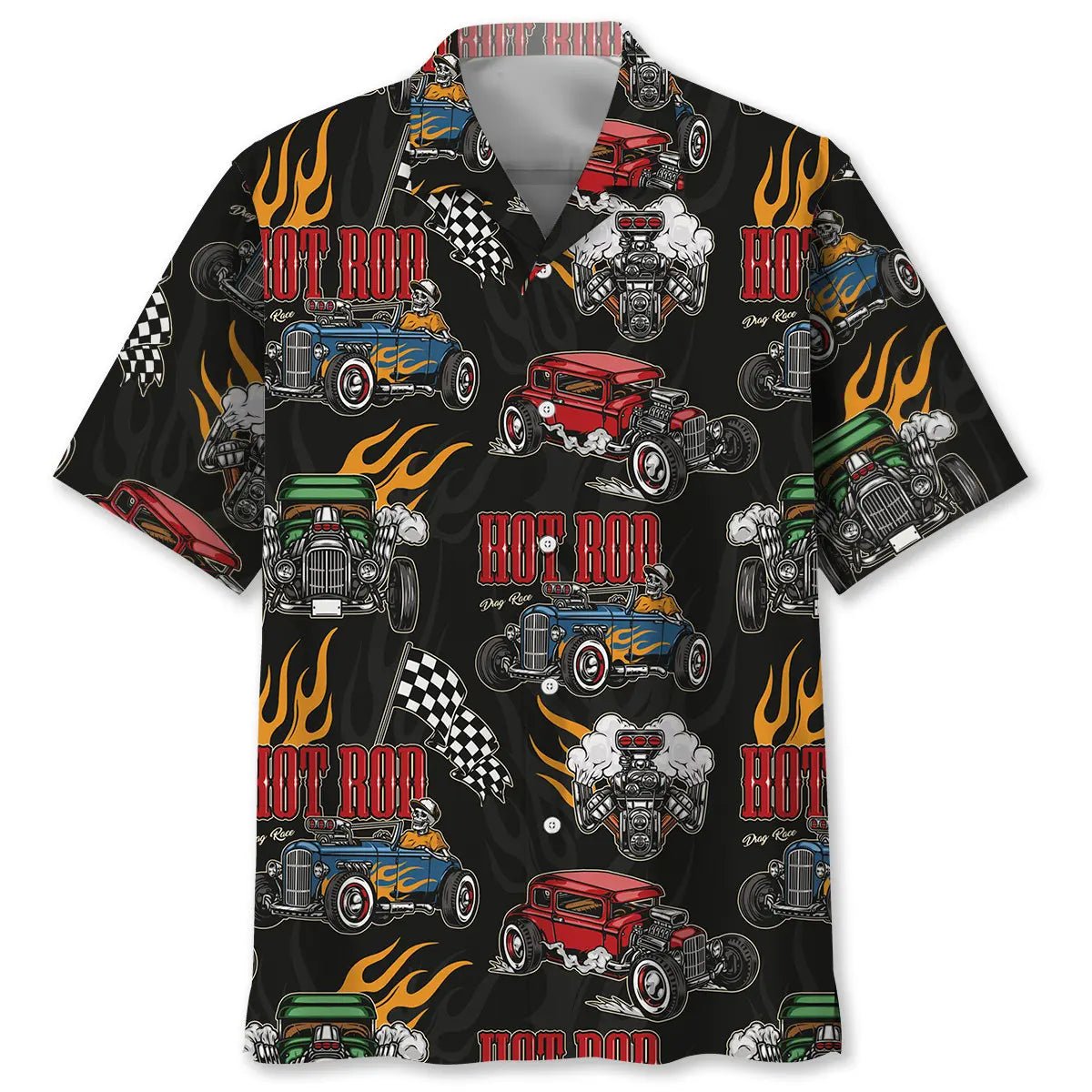 Hawaiian Shirt / Adults / S Hot Rod Classic Car Hawaiian Shirt