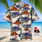 Hot Rod Racing Desert Personalized Photo Hawaiian Shirt For Coastal Travel, Casual Events, And Comfortable Summer Wear