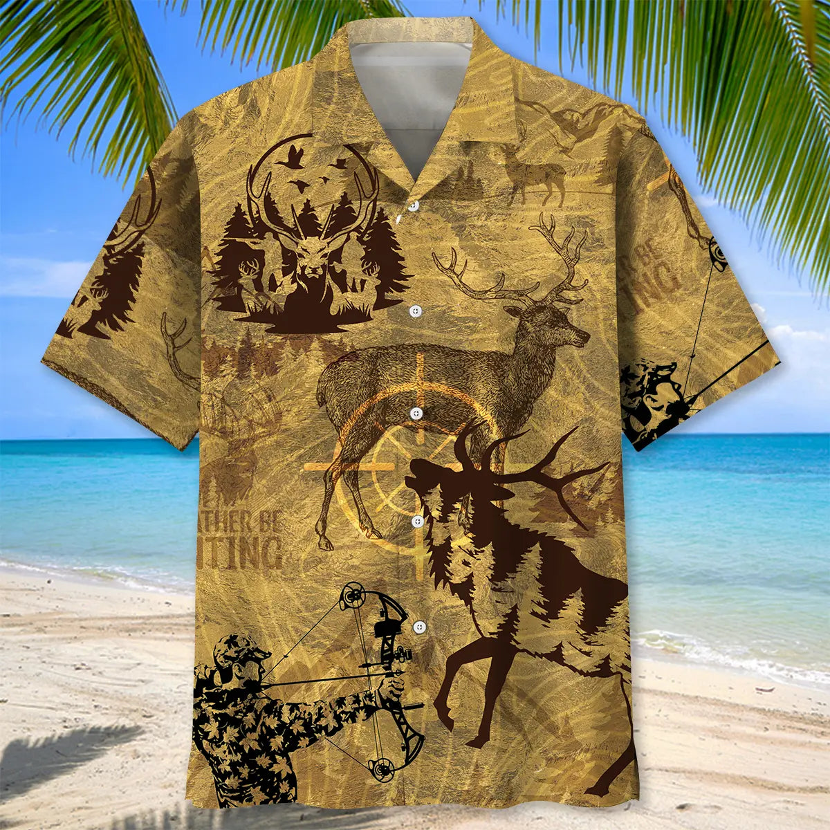 Vintage Hunting Hawaiian Shirt For Tropical Holidays, Outdoor Gatherings, And Everyday Comfort