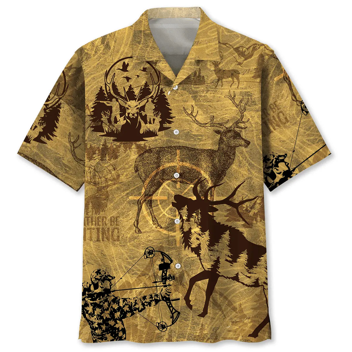 Vintage Hunting Hawaiian Shirt For Tropical Holidays, Outdoor Gatherings, And Everyday Comfort