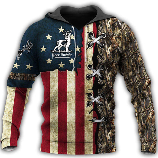 Hunting Deer America Hoodie For Outdoor Hunting Trips Travel And Comfortable Everyday Wear