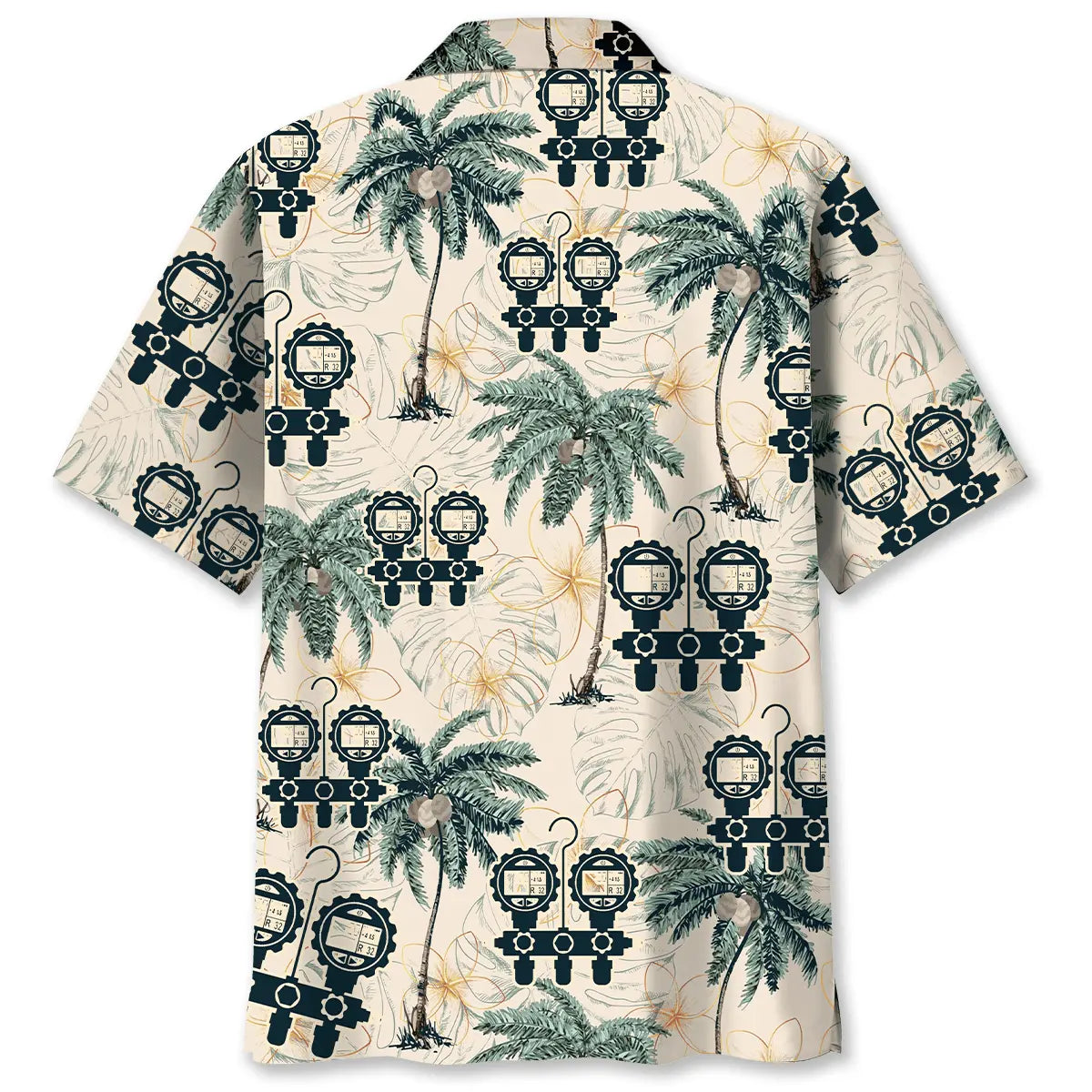 Tropical HVAC Technician Hawaiian Shirt For Summer Vacation, Beach Travel, And Casual Wear